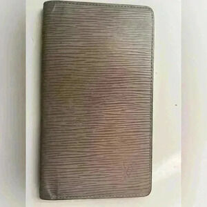 LOUIS VUITTON Epi Leather Pepper Used Unisex LV Wallet Card Holder Tan